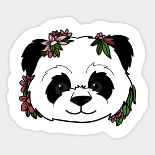 Cute Floral Panda Sticker